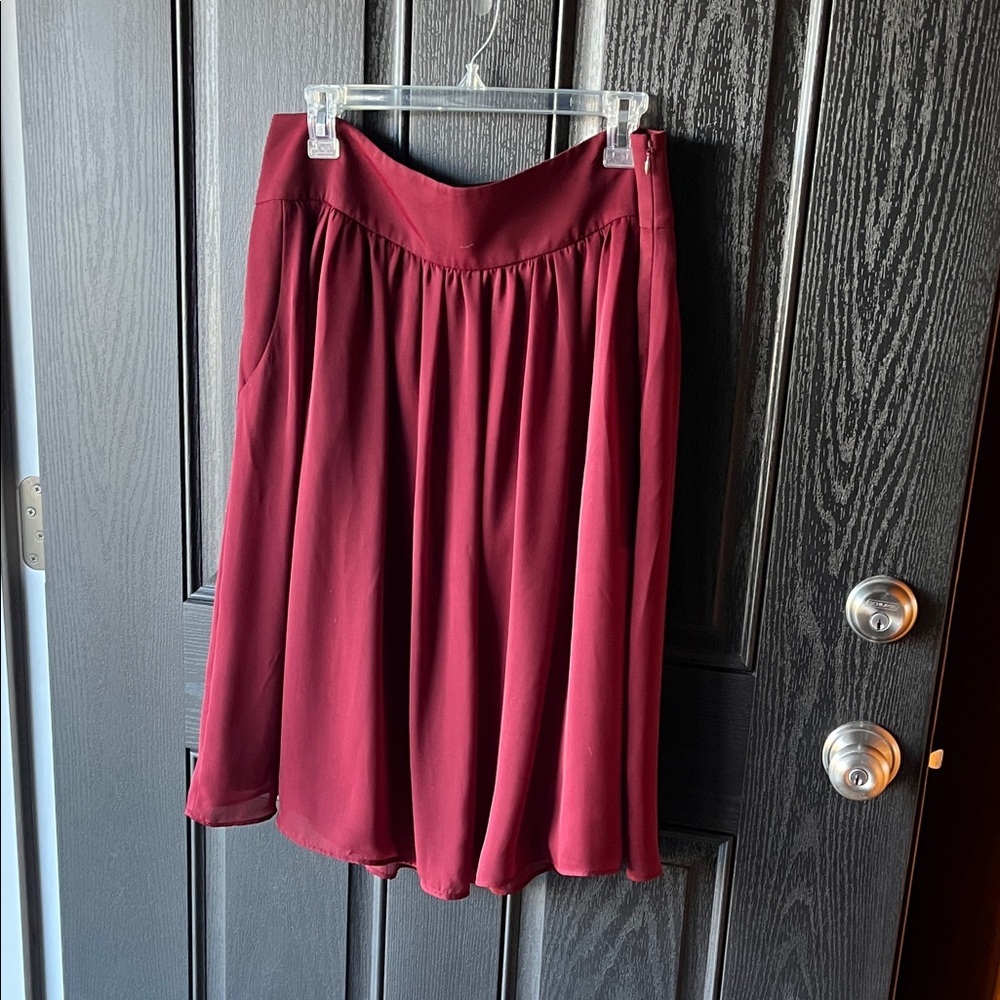Ann Taylor burgundy A-Line Skirt